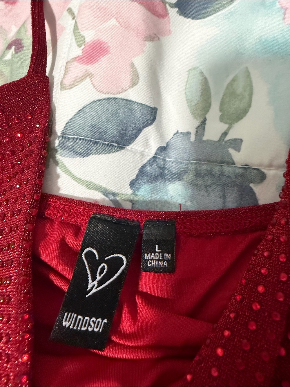 Windsor Red Rhinestone Mini Dress - Picture 2 of 6